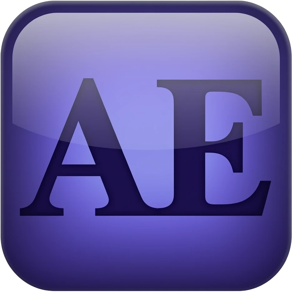 Purple Ae texts with dark purple blue background emoji