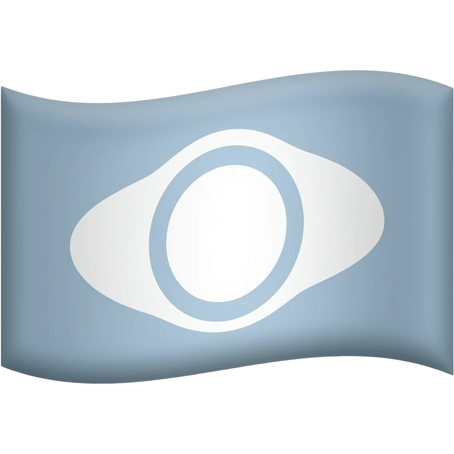 White flag with ringed oval on it emoji