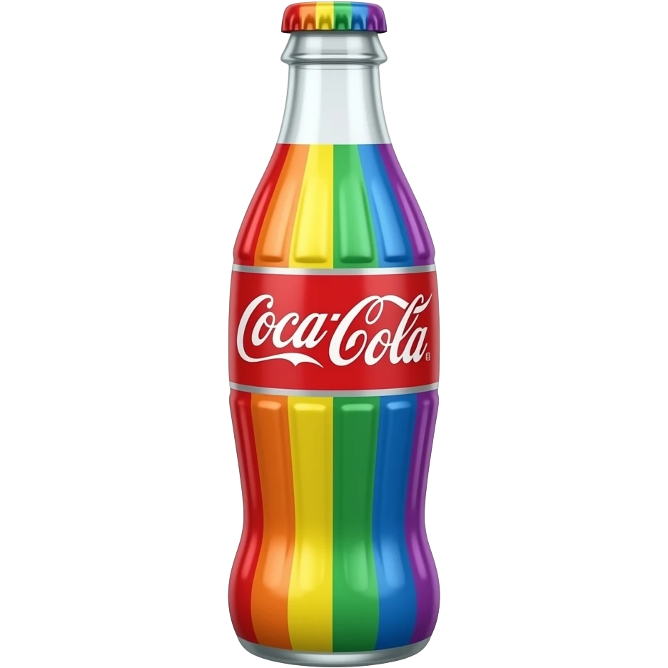 Rainbow Coca Cola bottle emoji