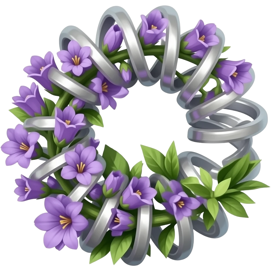 Sharp cork Screw with violet flowers emoji