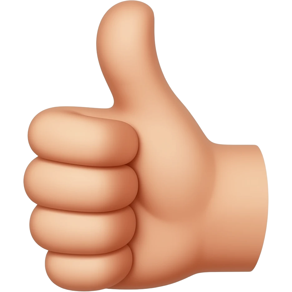 Thumbs up emoji with 3 Thumbs emoji