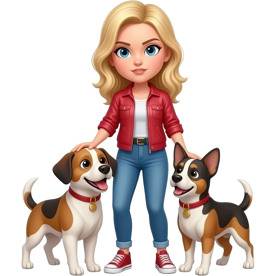 Angry Blonde Women  hug Their Dogs emoji