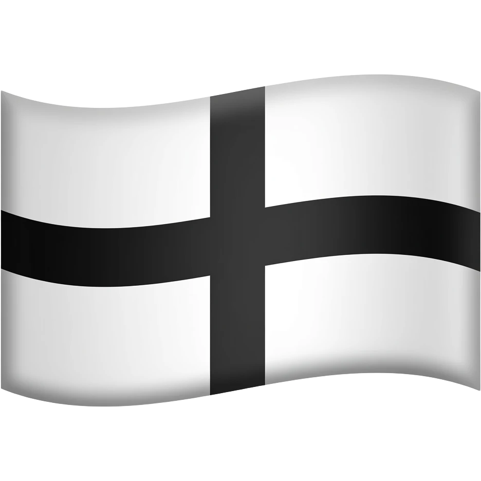 A flag of white background with a black cross( The Teutonic knights flag)use the same form in the Apple emoji emoji