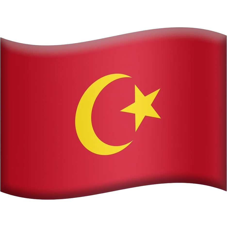 Bana bir bayrak yap yanlar kırmızı olsun ve orta kısmı sarı olsun bayrağın orta renginin yani sarı renginin içinde solda güneş sarı renginin içinde de sağda bir yıldızlı hilal olsun emoji