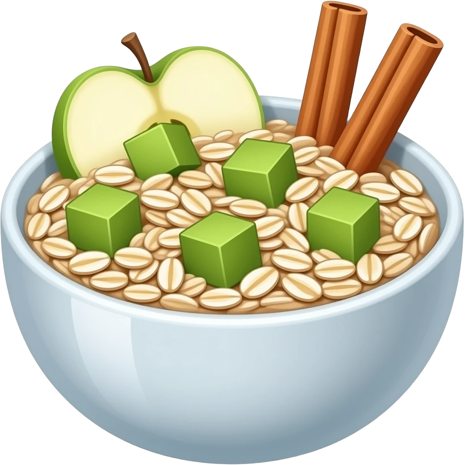 diced apple cinnamon oat bowl emoji