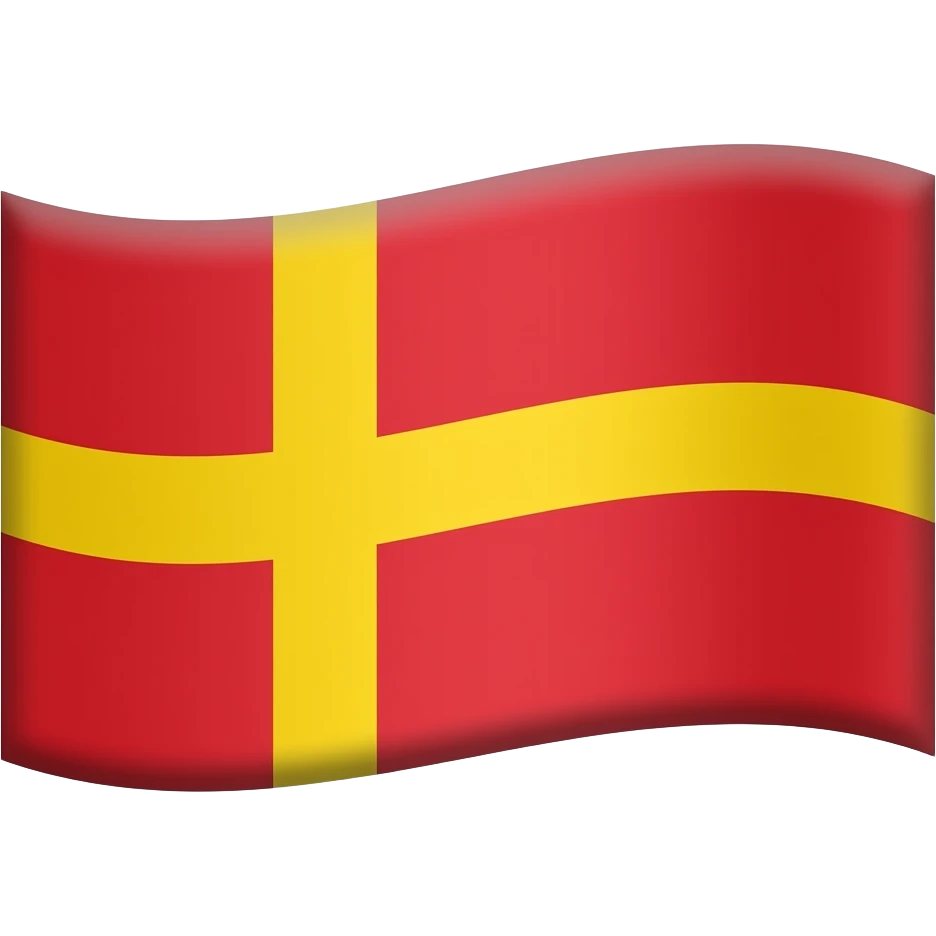 An emoji of a waving red flag with a Nordic yellow thin cross emoji
