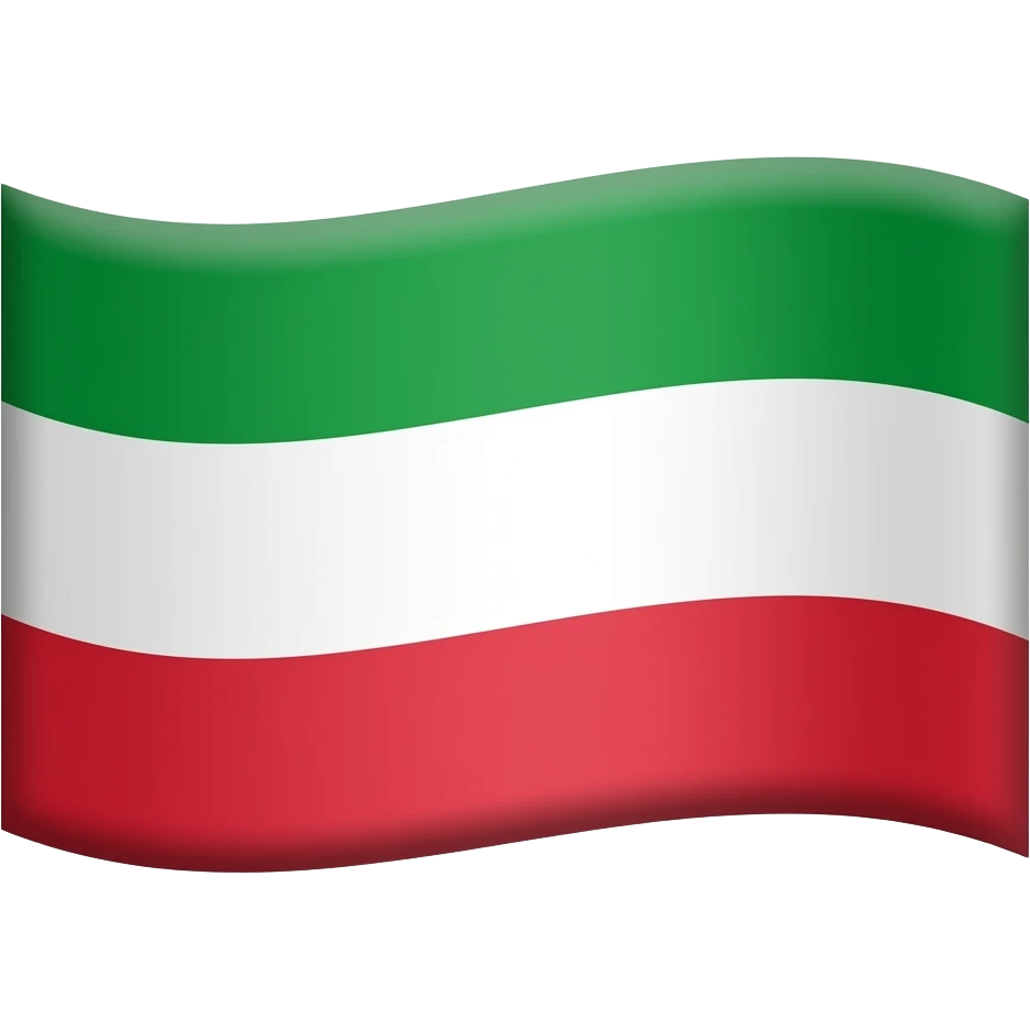 یه ایموجی پرچم بساز که سه خط باشه،بالا سبز وسط سفید پایین قرمز emoji