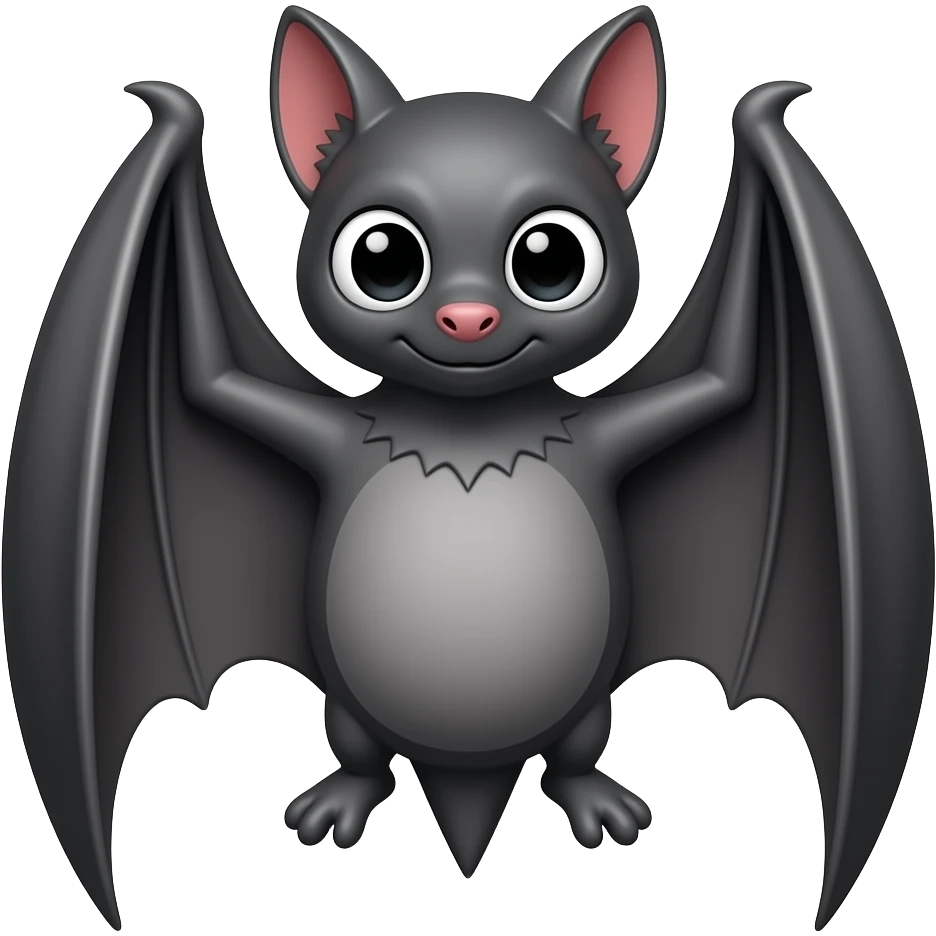 Create high-quality glossy emojis with a vibrant modern style.Make the emojis look premium, shiny, and eye-catching with bright highlights, smooth gradients, soft reflections, and glowing details.bat fly   edgeemoji emoji