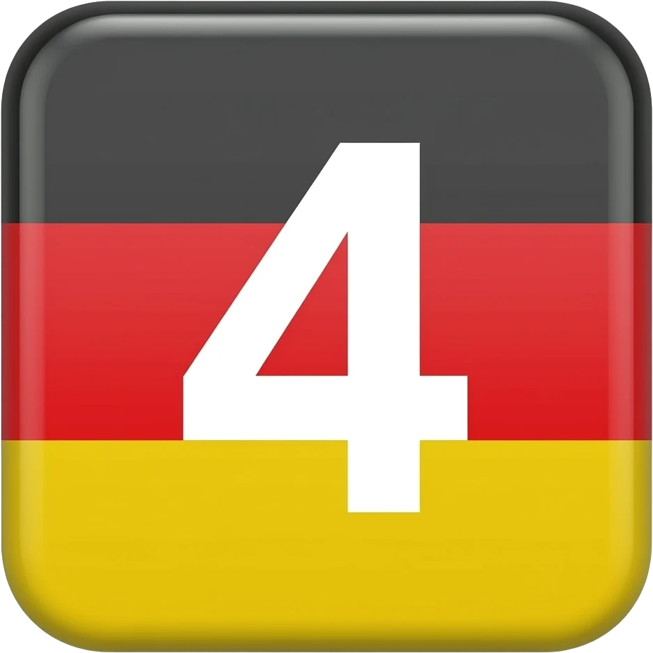 "4" on a german flag placard emoji