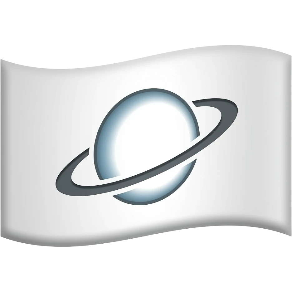 White flag with orbit oval emoji