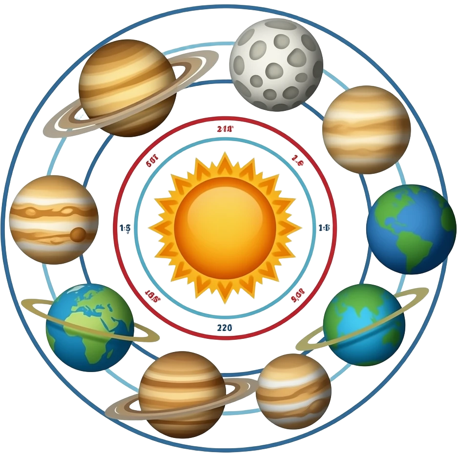 Make me a infographic about solar system emoji