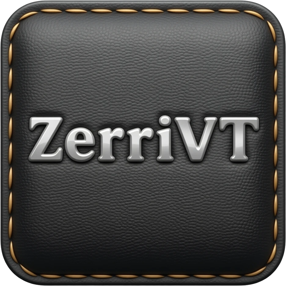 Черная Кожаная надпись ZerriVT emoji
