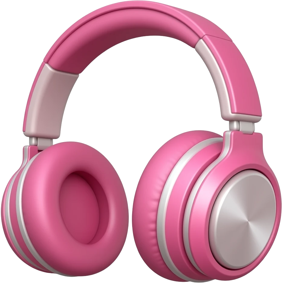 Fone de ouvido rosa emoji