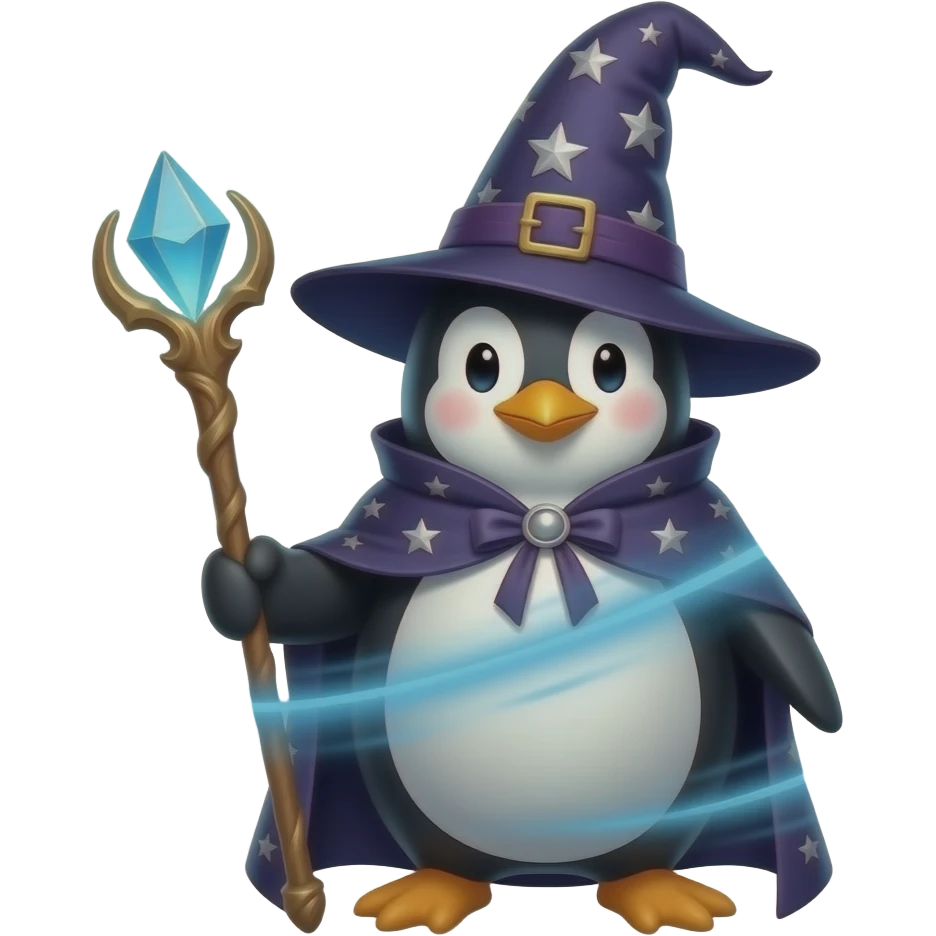 Penguin Wizard emoji