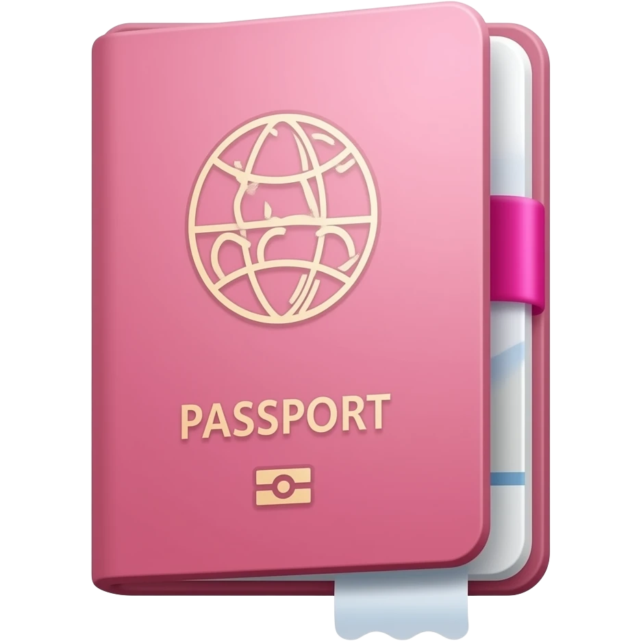 pink passport emoji
