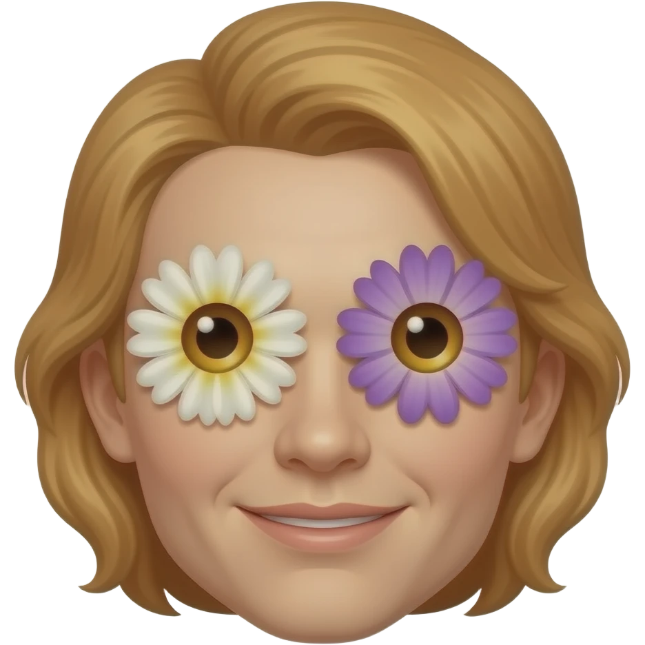 A face with flowers for eyes emoji