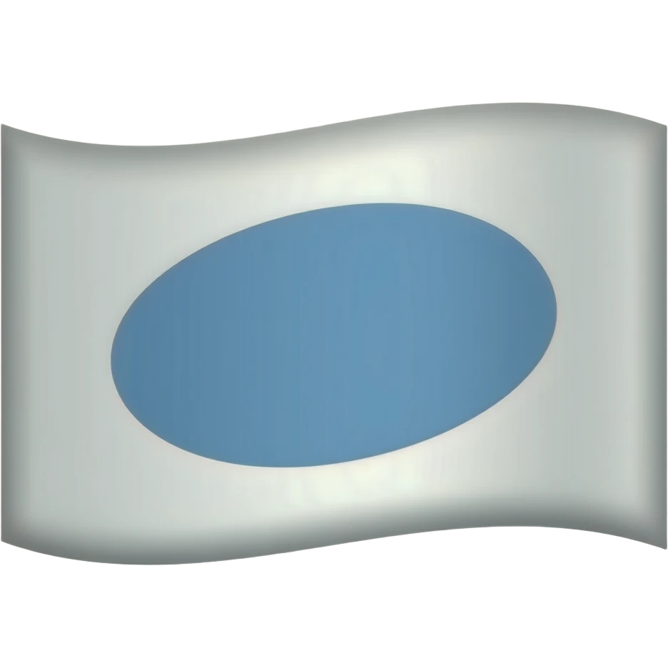 White flag with light blue oval on it emoji
