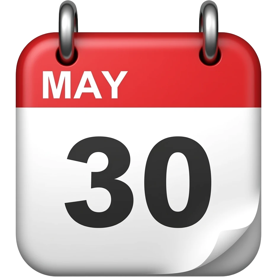 Crear un calendario con la fecha 30 mayo emoji