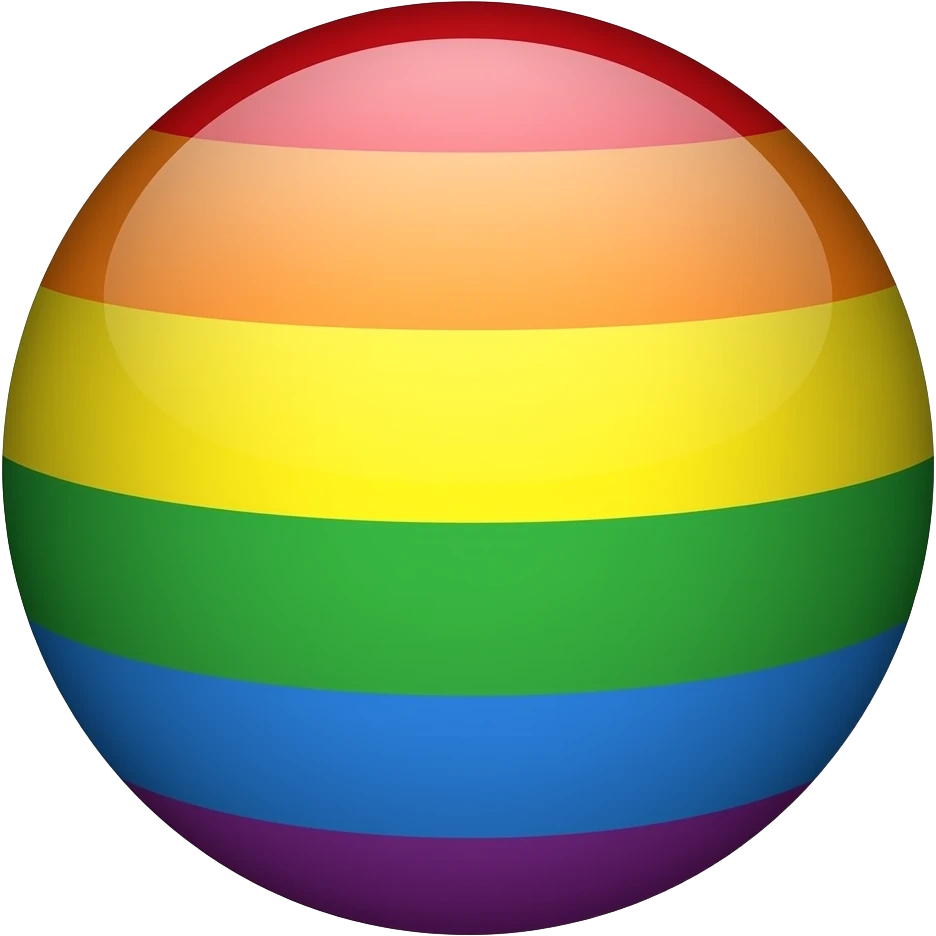 Rainbow striped buzzball emoji