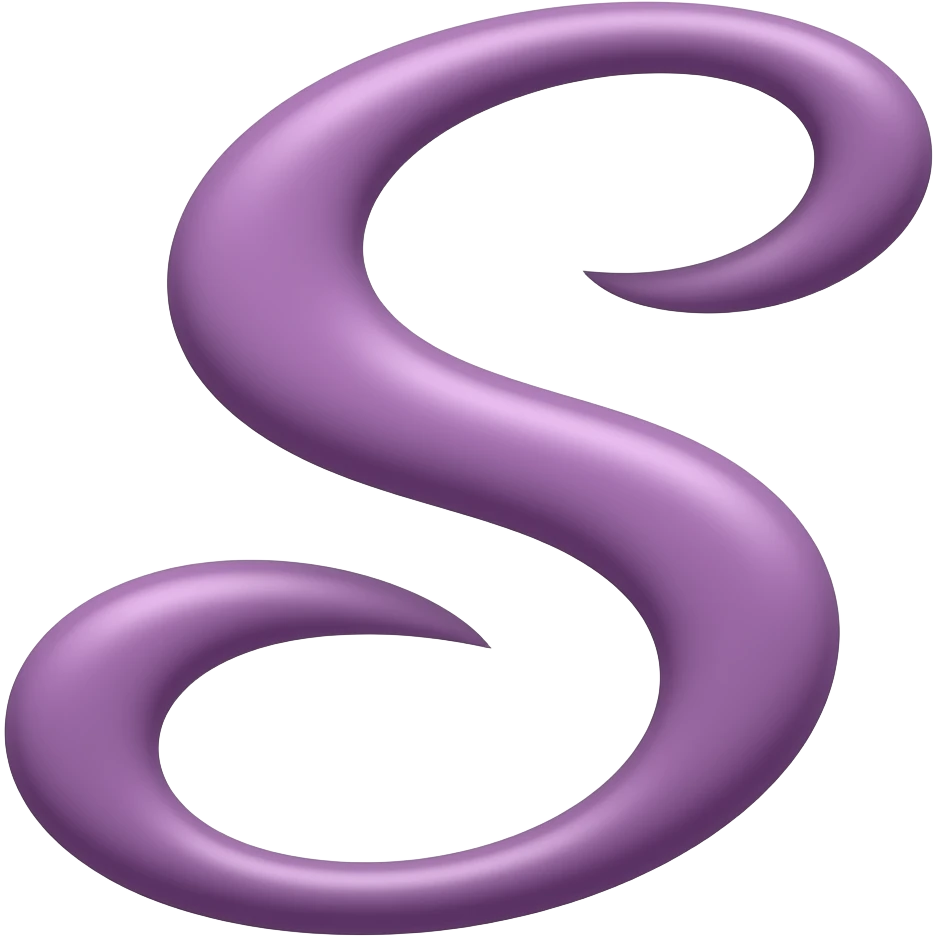 purple letter capital s in cursive style emoji