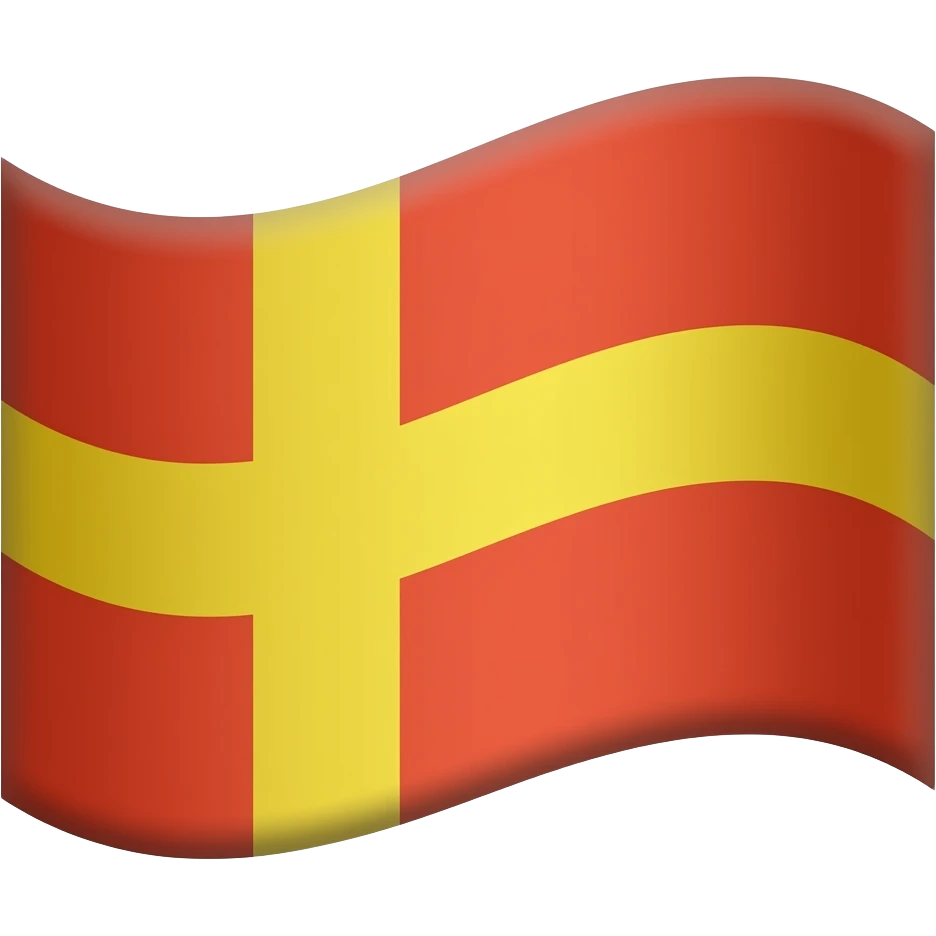 Red flagg with yellow cross emoji