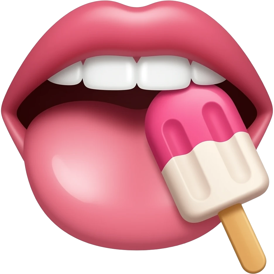 Boca Lamiendo una paleta de helado emoji