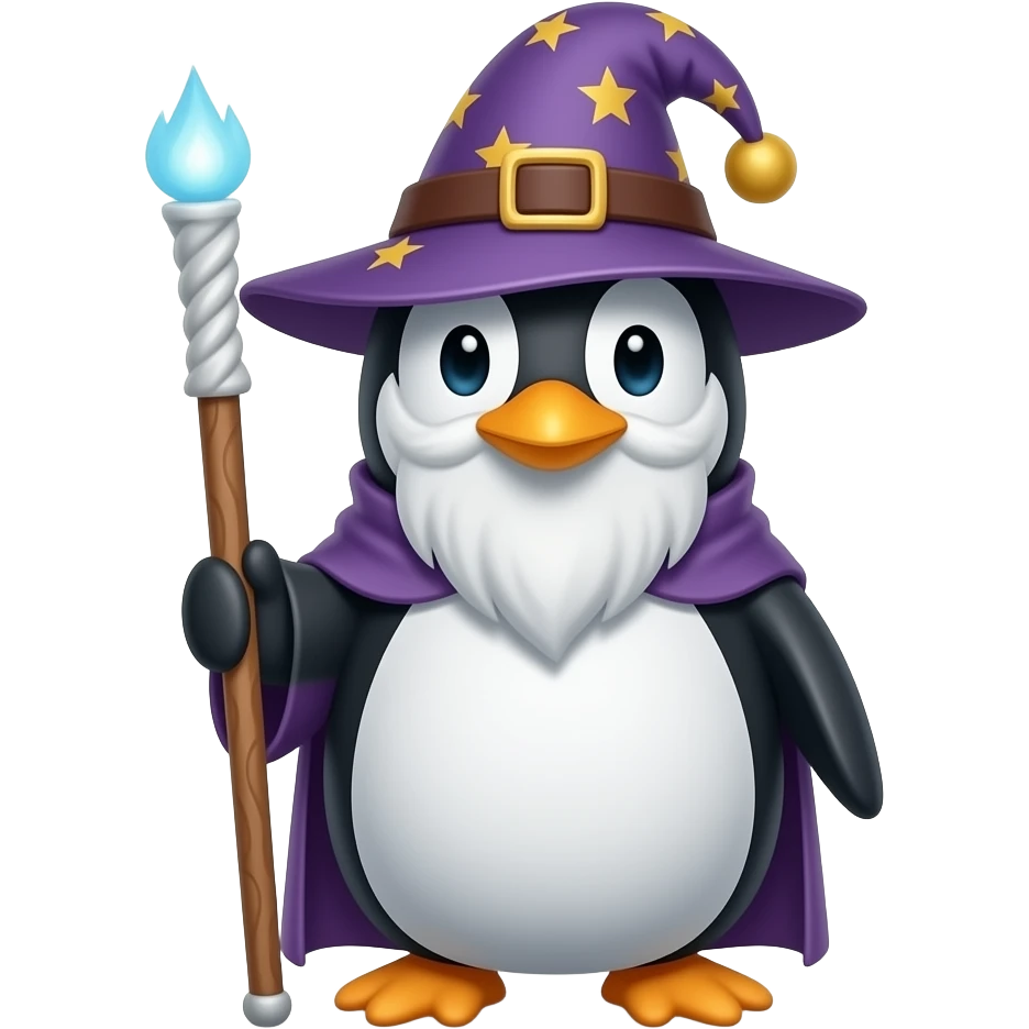 Penguin Wizard emoji