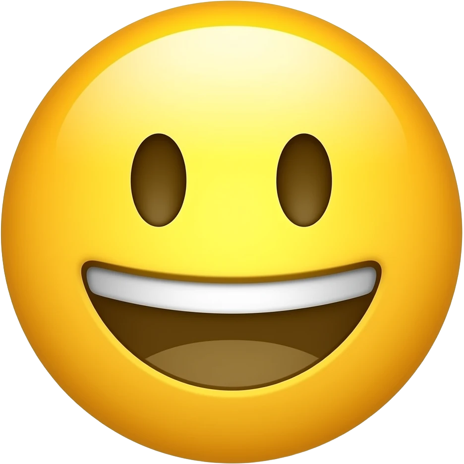A circular yellow cute laughing emoji face emoji