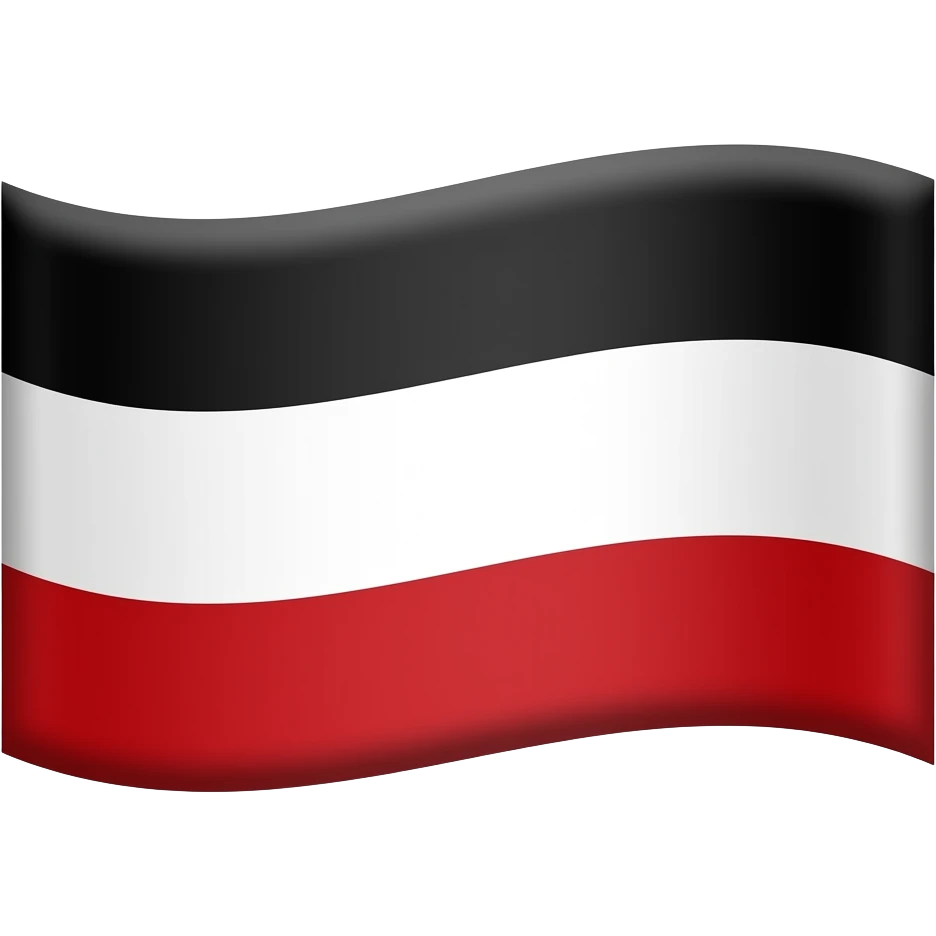 A black white red flag horizontal mit Horizontalen Balken emoji