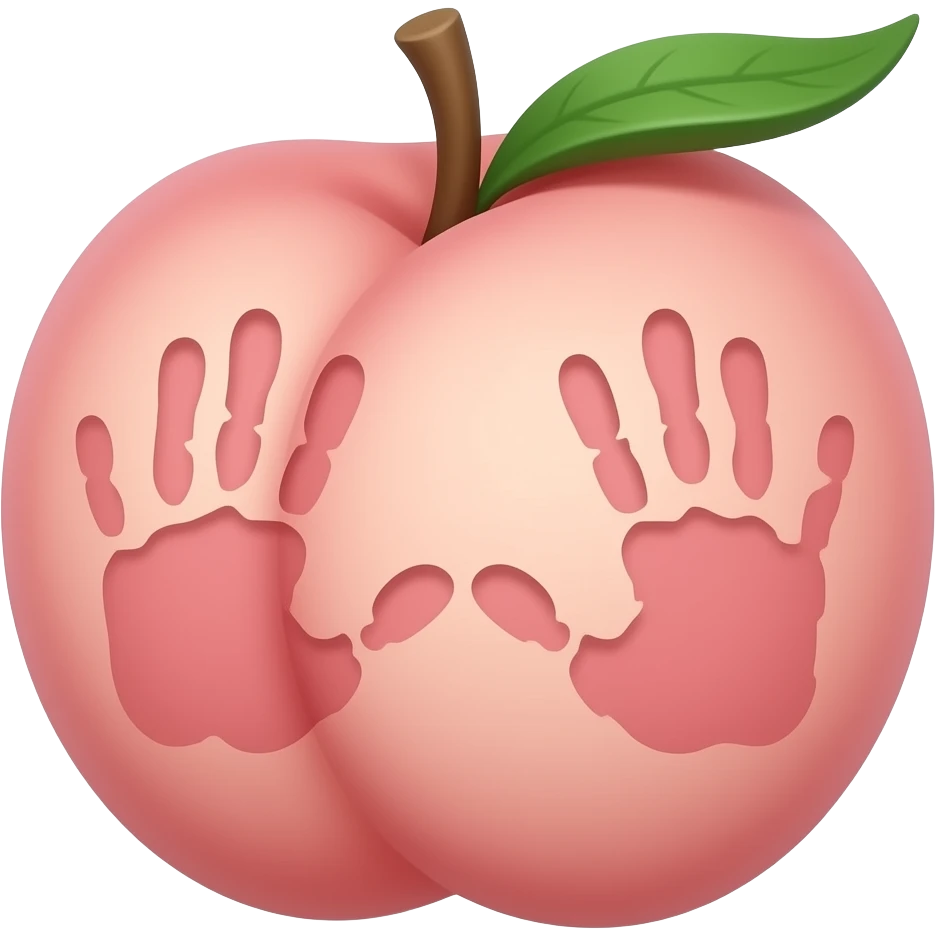 Pink peach 🍑 100% this one with hand prints emoji