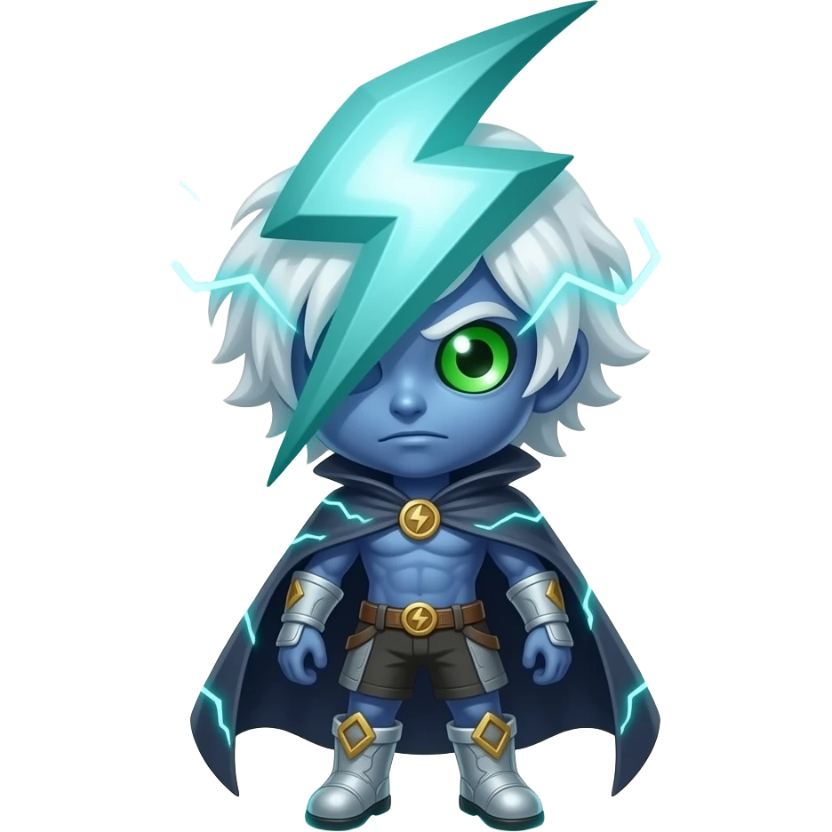Full-body entity named Zunvex with a massive lightning-shaped head ...