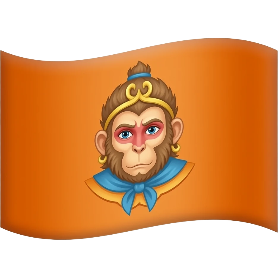 Orange colour flag with hanuman presence in it emoji