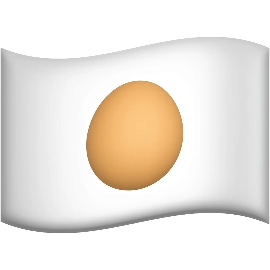 White flag with egg shape on it emoji