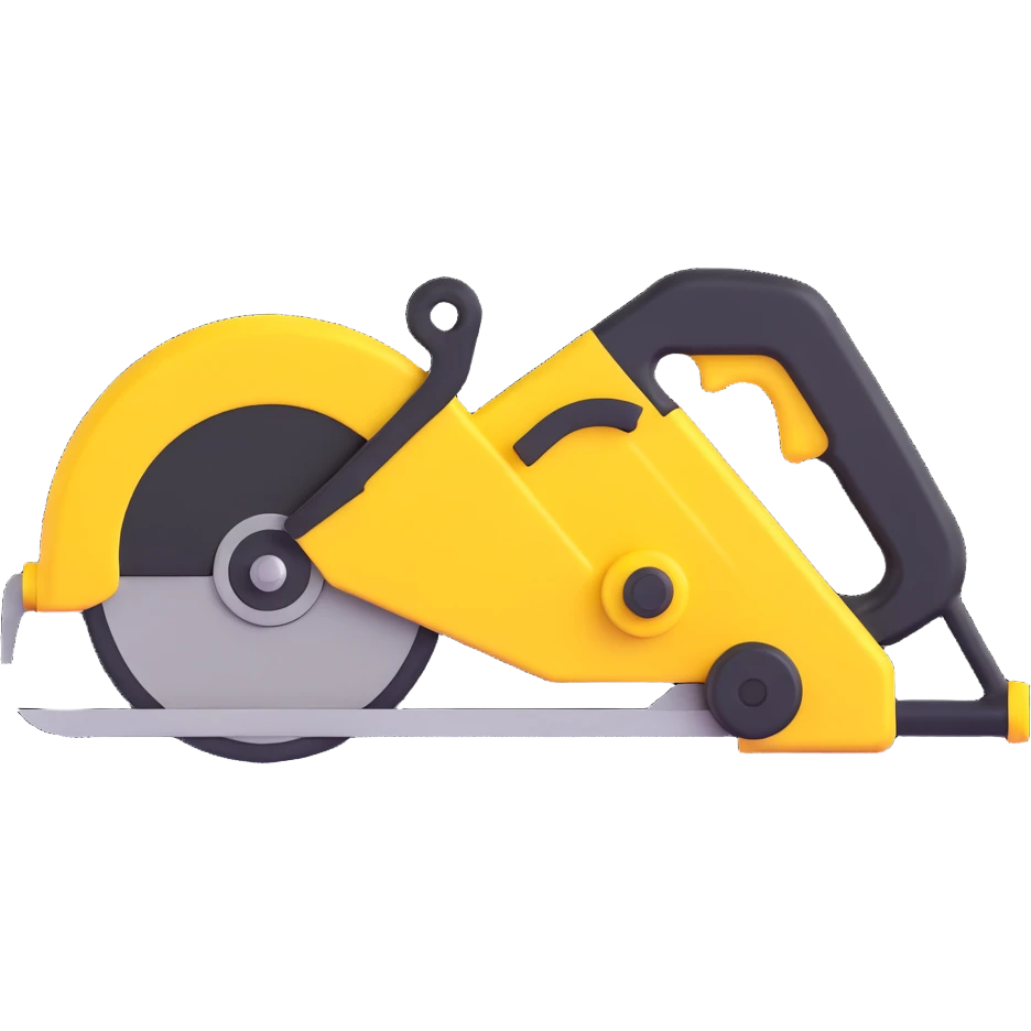 create a 3d saw image using a combination of black and yellow colors emoji