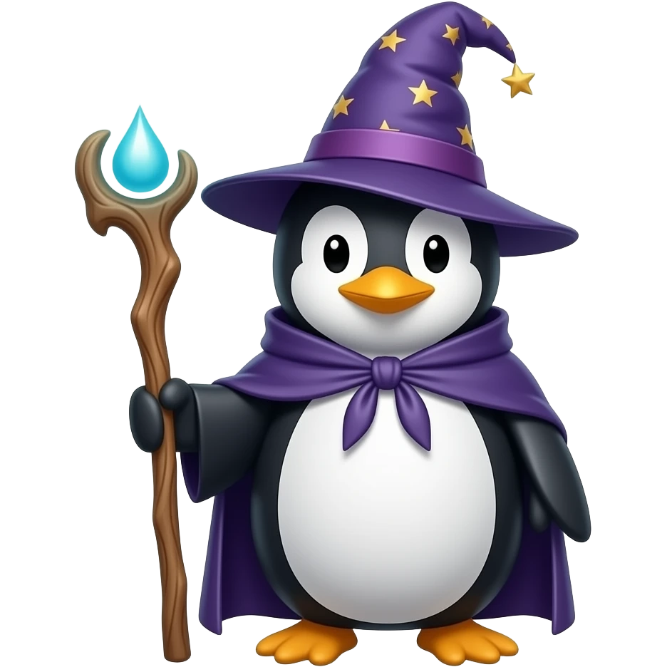Penguin Wizard emoji