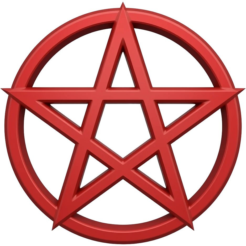 upside down red pentagram emoji