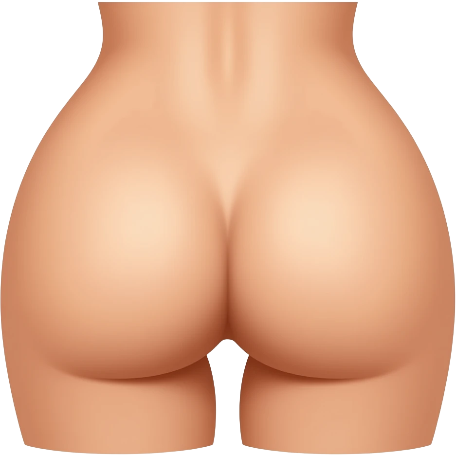 Nude womans butt with a vegina emoji