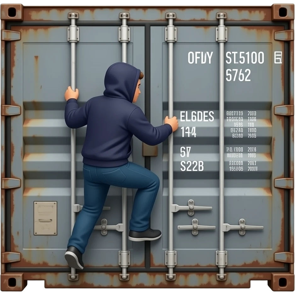 man climbing container emoji