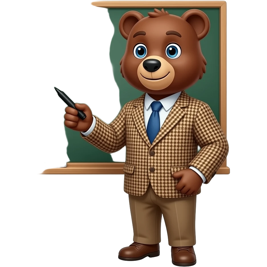 bear teacher pointing to board emoji