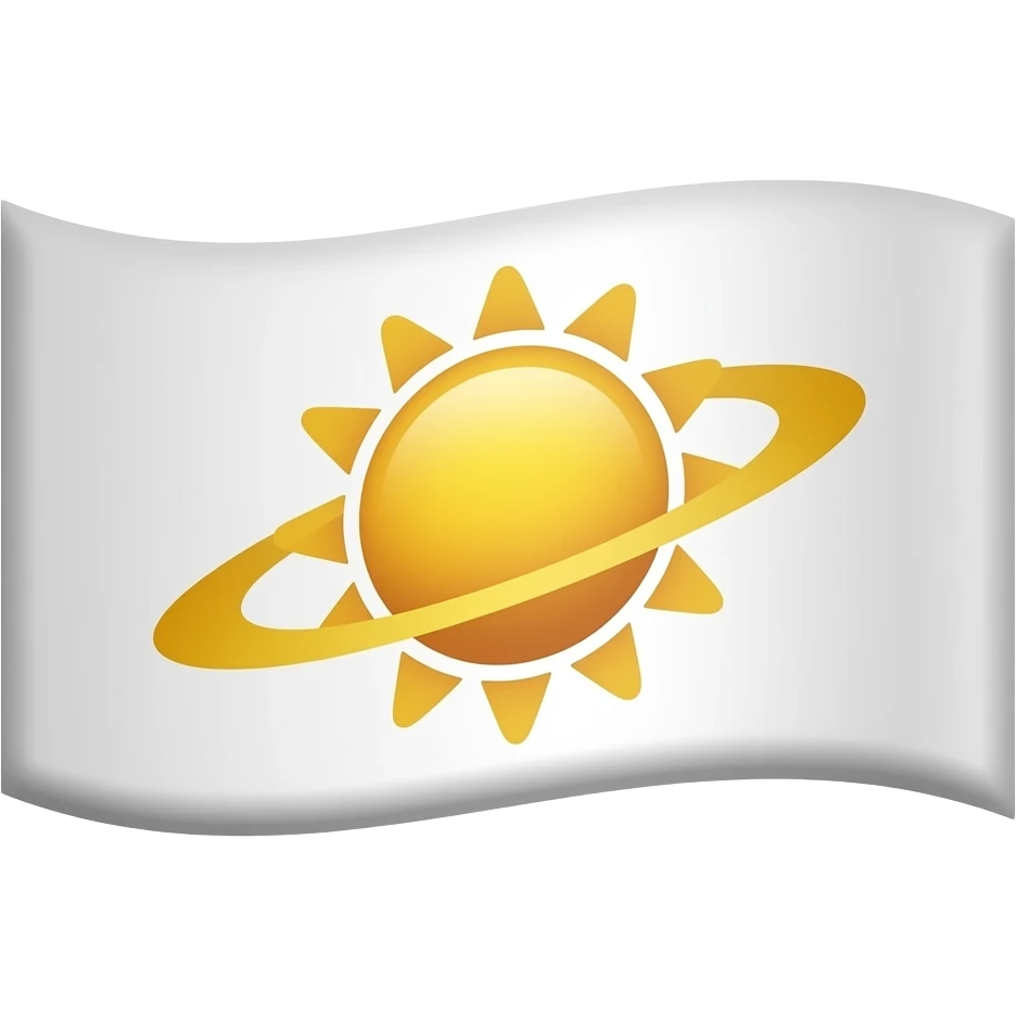 White flag with solar orbit on it emoji