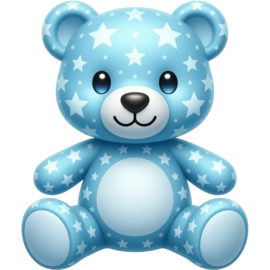 Light blue starry light blue magical teddy bear emoji