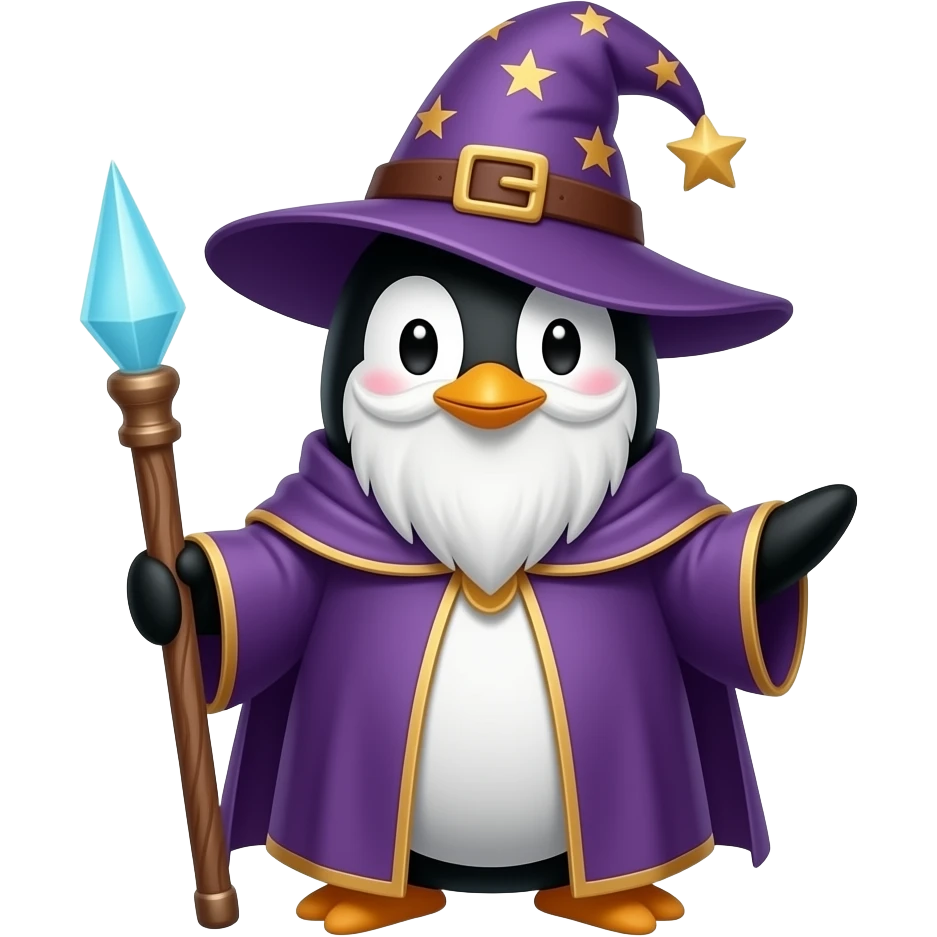 Penguin Wizard emoji