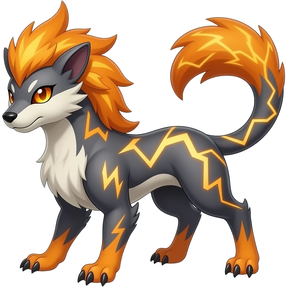 Pyroar-Furret-Shinx-Luxio-Luxray-Fakémon-hybrid emoji
