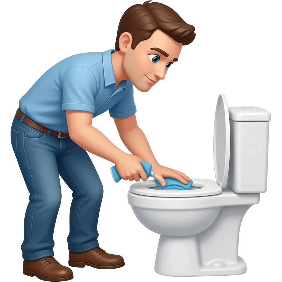 a man cleaning the toilet emoji