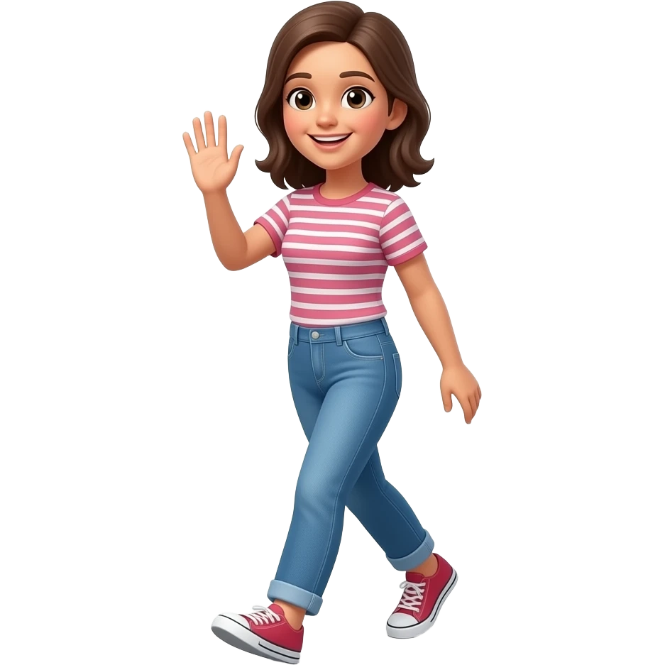 Jeune femme en entière qui s’en va en disant au revoir emoji