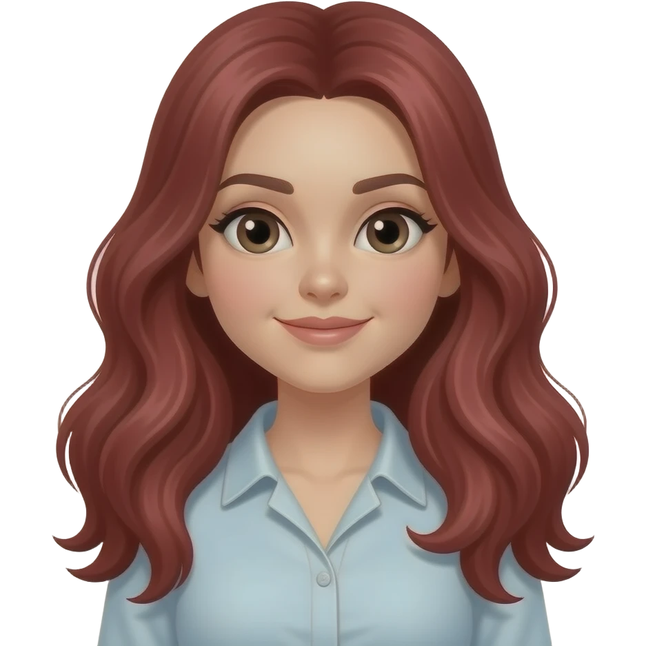 Full body dark red hair women emoji