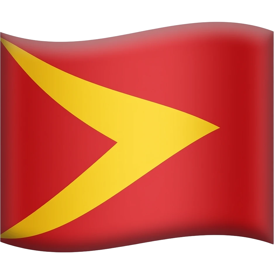 flag plain red background with a yellow triangle pointing east move the triangle more west emoji