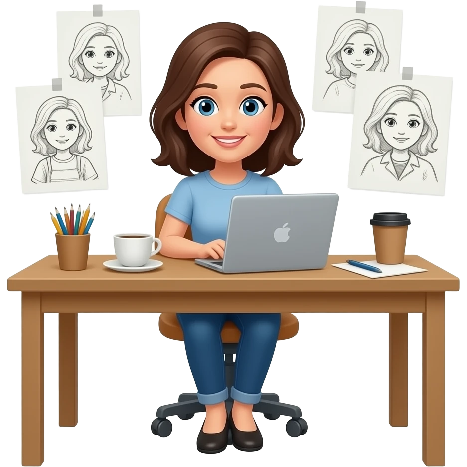 женщина работает настроение рабочее сочредаточенная emoji