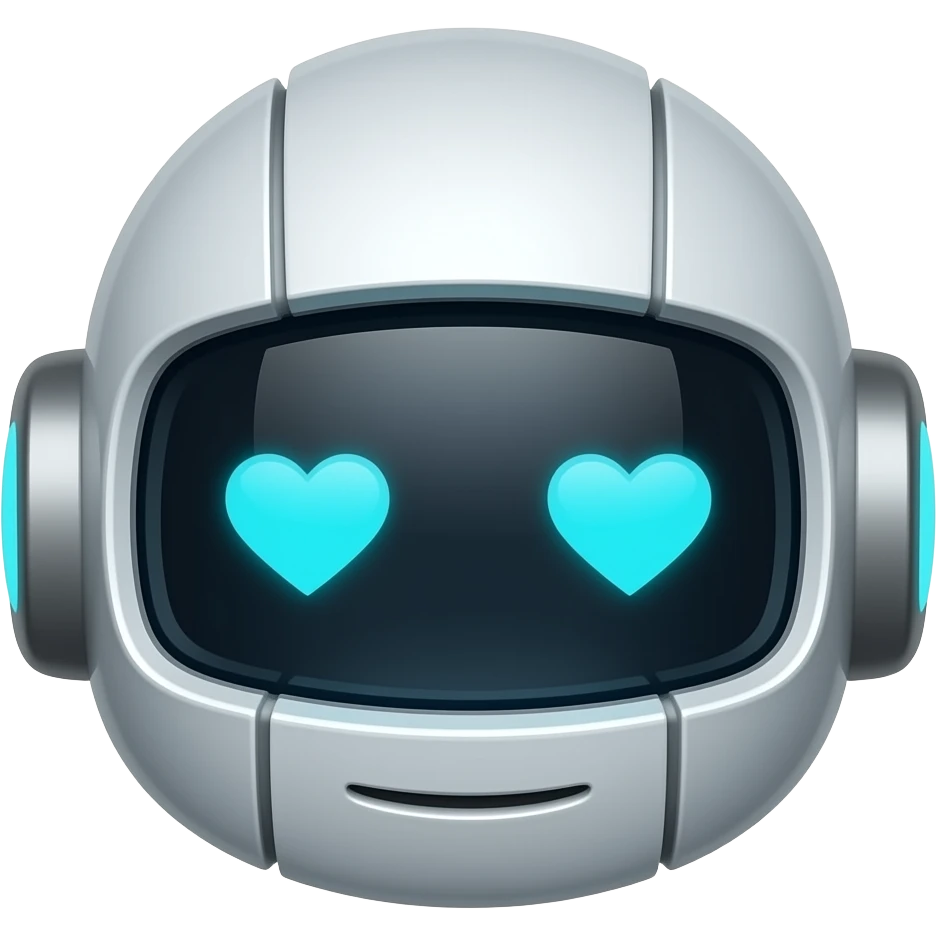 Robot head love emoji