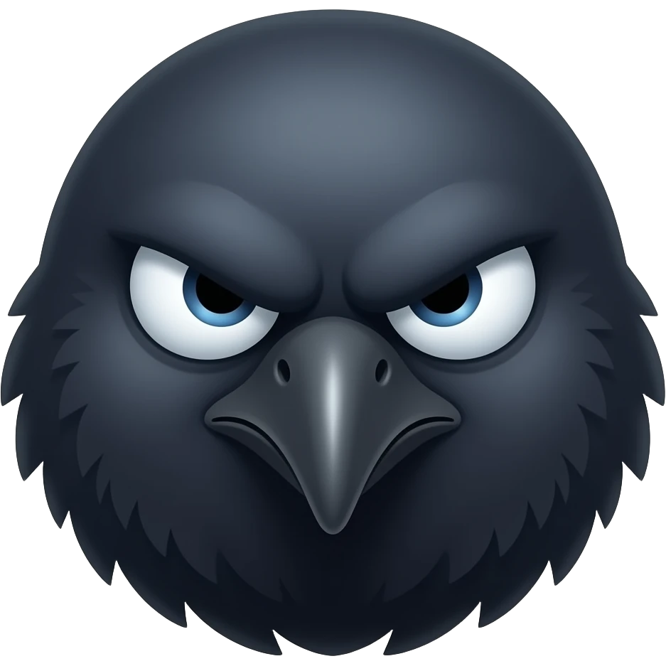 annoyed crow face emoji
